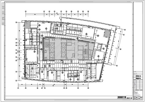 某寫字樓四十七層室內裝飾施工圖施工圖頂面造型尺寸圖