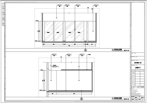 某寫字樓室內深化設計裝飾施工圖財務室立面圖36-37