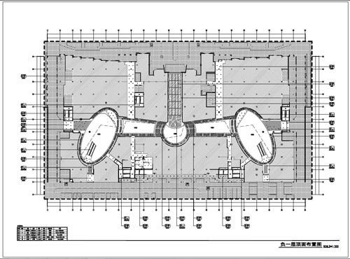 商場深化設(shè)計施工圖負(fù)一層頂面布置圖