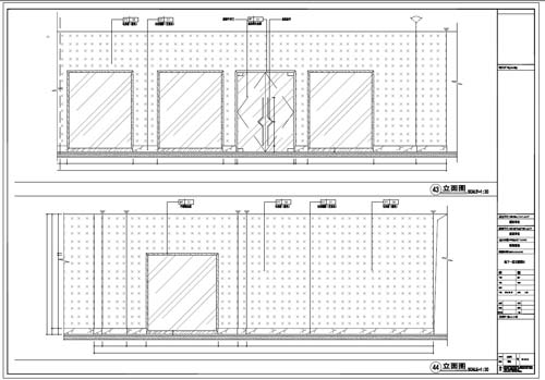 商場深化設(shè)計施工圖負(fù)一層立面圖43-44