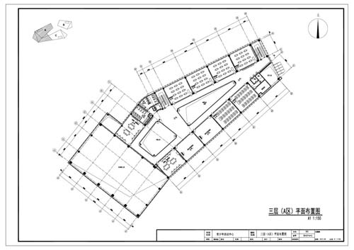 青少年活動(dòng)中心施工圖深化設(shè)計(jì)三層A區(qū)平面布置圖