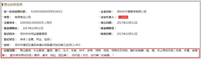 服裝有限公司經(jīng)營(yíng)范圍截圖